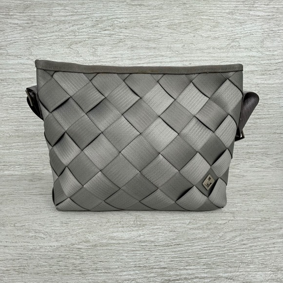 Maggie Bags Handbags - Maggie Bags Gray Crossbody Bag Seatbelt Purse‎ Woven Genuine Seat Belt Webbing